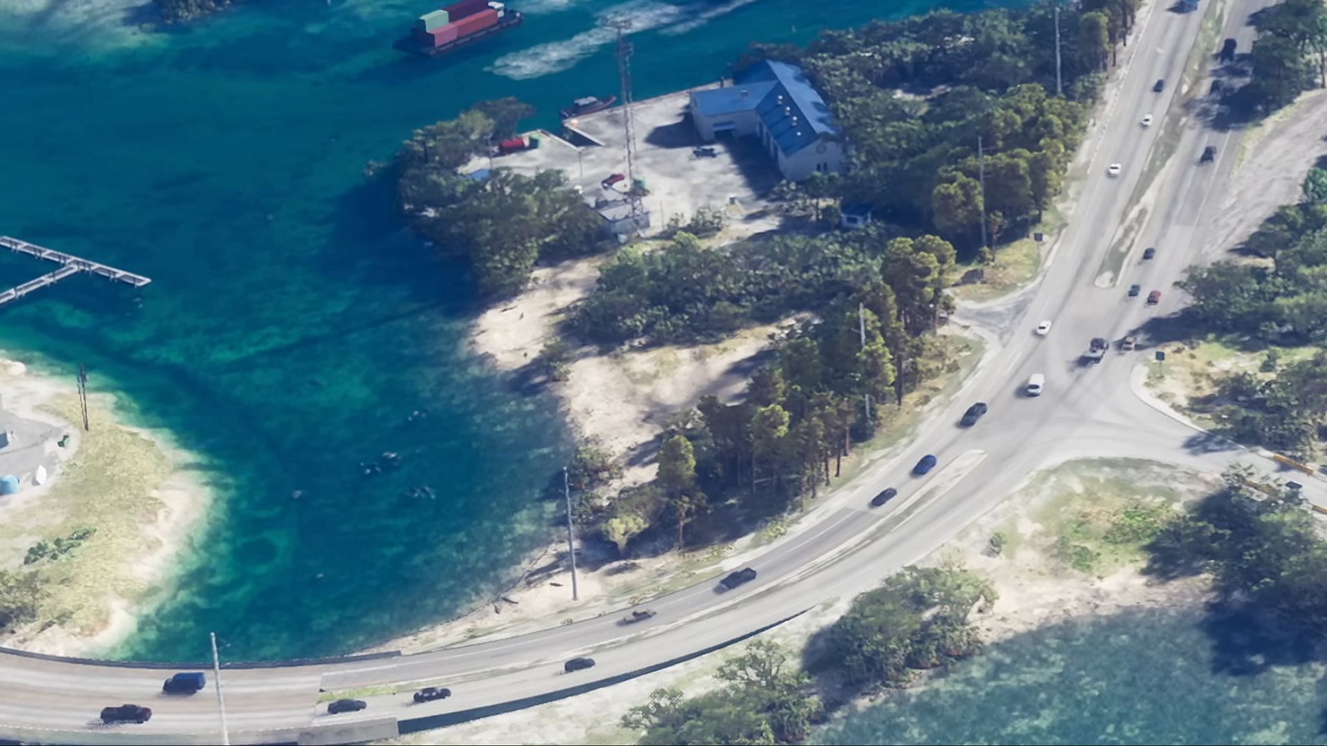 There is a road texture issue in the bottom-left corner (Image via Rockstar Games)